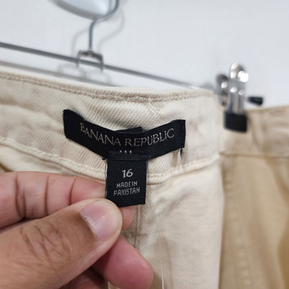 Banana Republic Denim Flare Maxi Skirt Ivory Cream High-waisted Jean NWT Size 16 - Picture 10 of 15